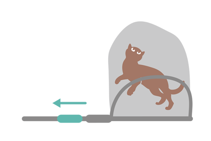 キャッチしたら素早く持ち手をスライド